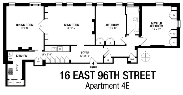 16 East 96th Street, 4E | floorplan | View 9