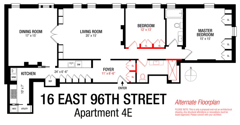16 East 96th Street, 4E | floorplan | View 10