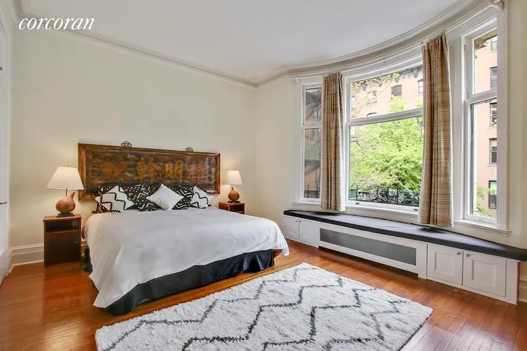 New York City Real Estate | View 8 Pierrepont Street, 1 | Master bedroom with bay window | View 7