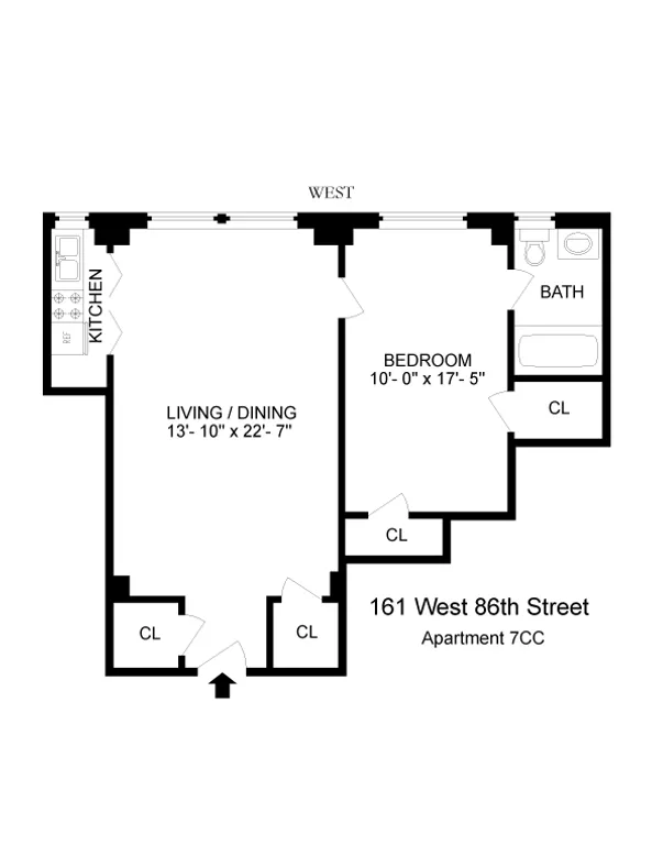 161 West 86th Street, 7CC | floorplan | View 5