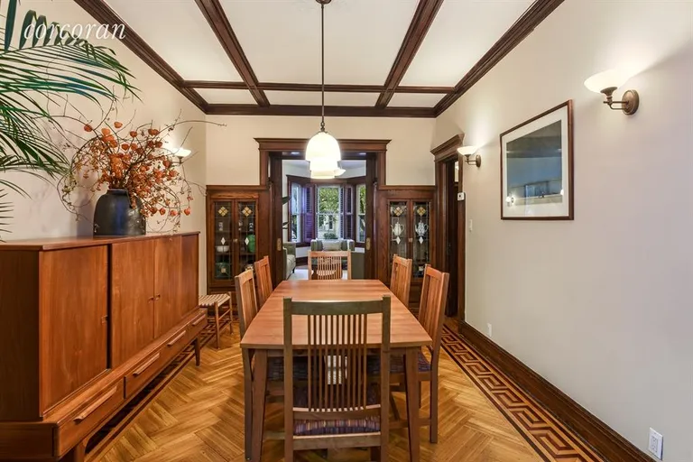 New York City Real Estate | View 435 76th Street | Dining Room Boasts Pristine Floors and Built-Ins  | View 4