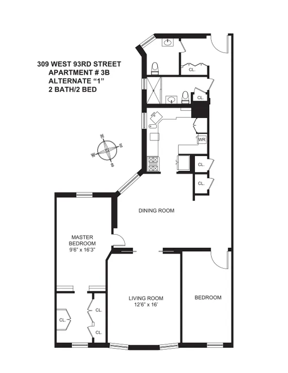 309 West 93rd Street, 3B | floorplan | View 6
