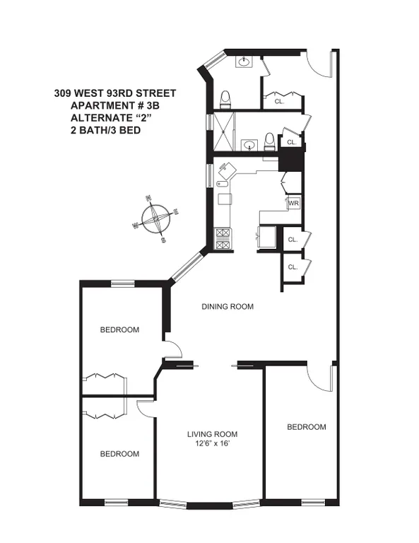 309 West 93rd Street, 3B | floorplan | View 7