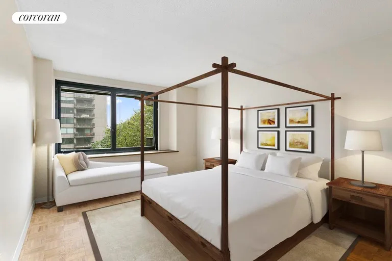 New York City Real Estate | View 531 Main Street, 727 | Master Bedroom w/ensuite | View 4
