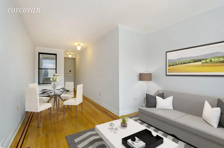 New York City Real Estate | View 13 East 131st Street, 4A | 213E131stStUnit4A93LivingRoomDiningRoomPrint | View 9