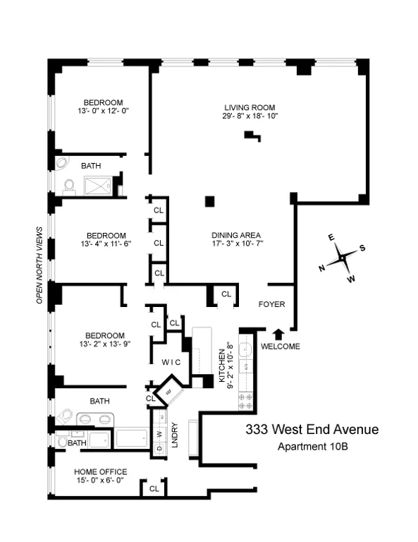 333 West End Avenue, 10B | floorplan | View 12