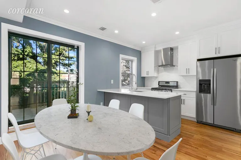 New York City Real Estate | View 28 Roosevelt Place | Kitchen & Dining Area | View 2