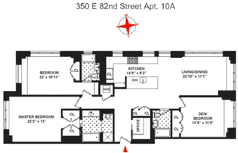 350 East 82Nd Street, 10A | floorplan | View 8