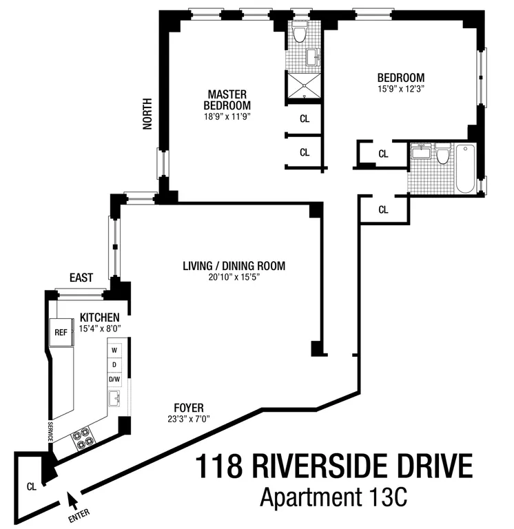 118 Riverside Drive, 13C | floorplan | View 11