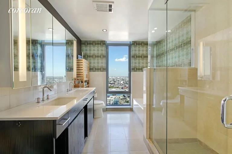 New York City Real Estate | View 1 NORTHSIDE PIERS, PH3 | Master Bathroom | View 8