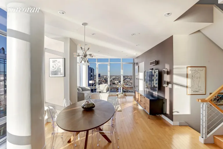 New York City Real Estate | View 1 NORTHSIDE PIERS, PH3 | Living Room | View 3