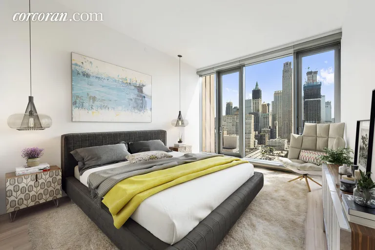 New York City Real Estate | View 56 Leonard Street, 25B EAST | Spacious master bedroom with incredible views | View 5