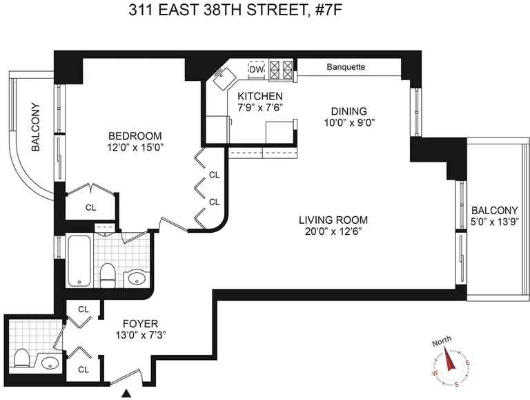 311 East 38th Street, 7F | floorplan | View 6