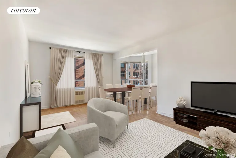 New York City Real Estate | View 130 8th Avenue, 4F | Living Room with Dining Alcove | View 2