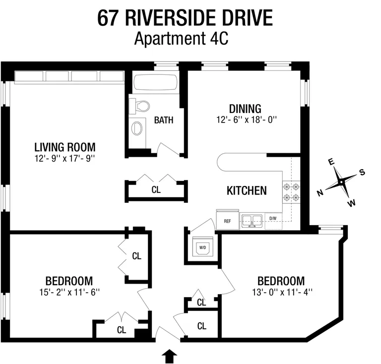 67 Riverside Drive, 4C | floorplan | View 8