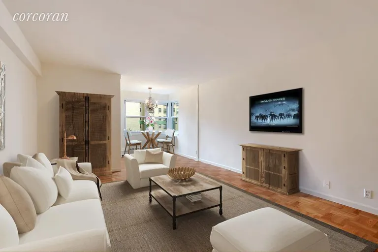 New York City Real Estate | View 315 East 69th Street, 7H | Living Room - Virtually Staged | View 2