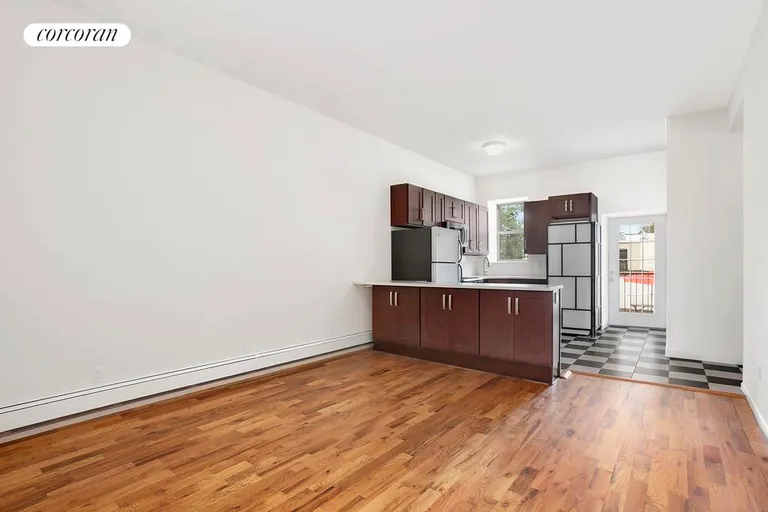 New York City Real Estate | View 69 Maujer Street, 2 FL | Open concept windowed kitchen | View 2