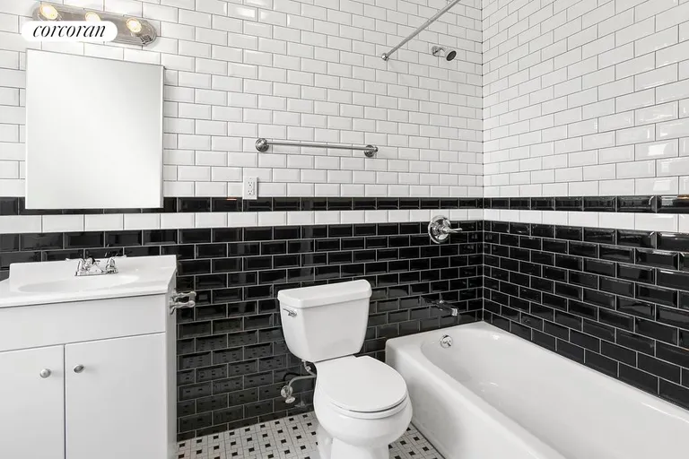 New York City Real Estate | View 69 Maujer Street, 3Fl | Classic subway tiled bathroom | View 6