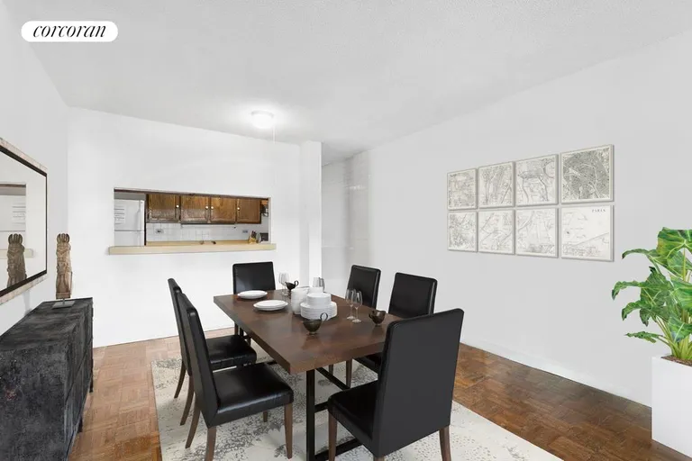 New York City Real Estate | View 531 Main Street, 718 | Dining area in living room | View 3