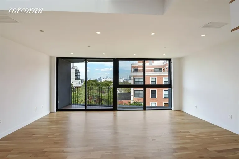 New York City Real Estate | View 364 Myrtle Avenue, 4 | Living/Dining Room with Tree Top Views | View 8
