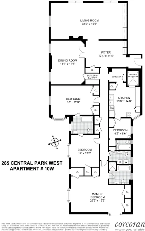 285 Central Park West, 10W | floorplan | View 12