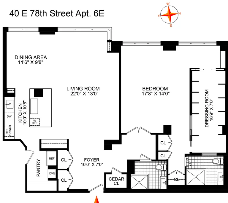 40 East 78th Street, 6E | floorplan | View 10