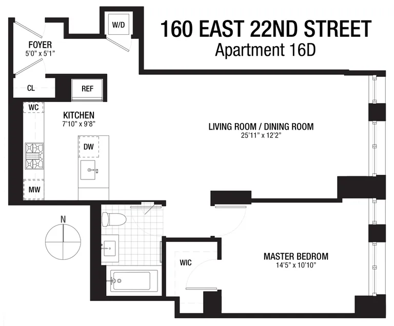 160 East 22Nd Street, 16D | floorplan | View 9