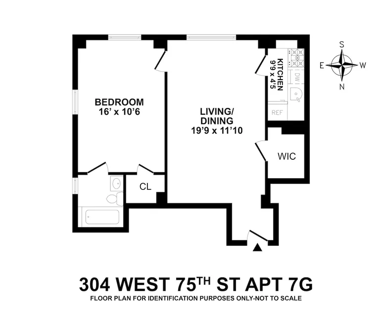 304 West 75th Street, 7G | floorplan | View 1