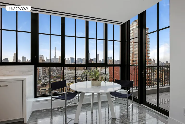 New York City Real Estate | View 60 East 86th Street, PENTHOUSE | Windowed Eat-In Chef's Kitchen w/Terrace | View 5