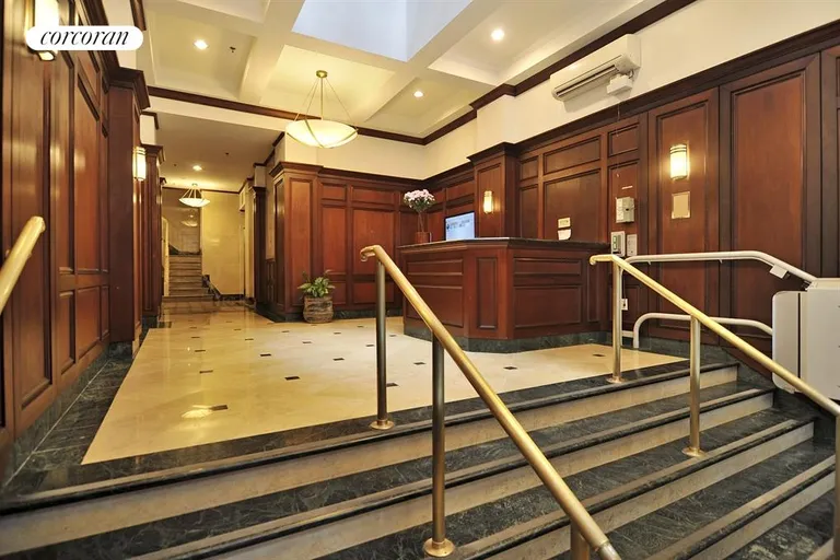 New York City Real Estate | View 203 West 90th Street, PHH | Beautiful renovated lobby with full time doorman | View 18