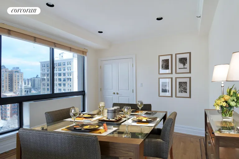 New York City Real Estate | View 203 West 90th Street, PHH | Dining room or den with open city views | View 5