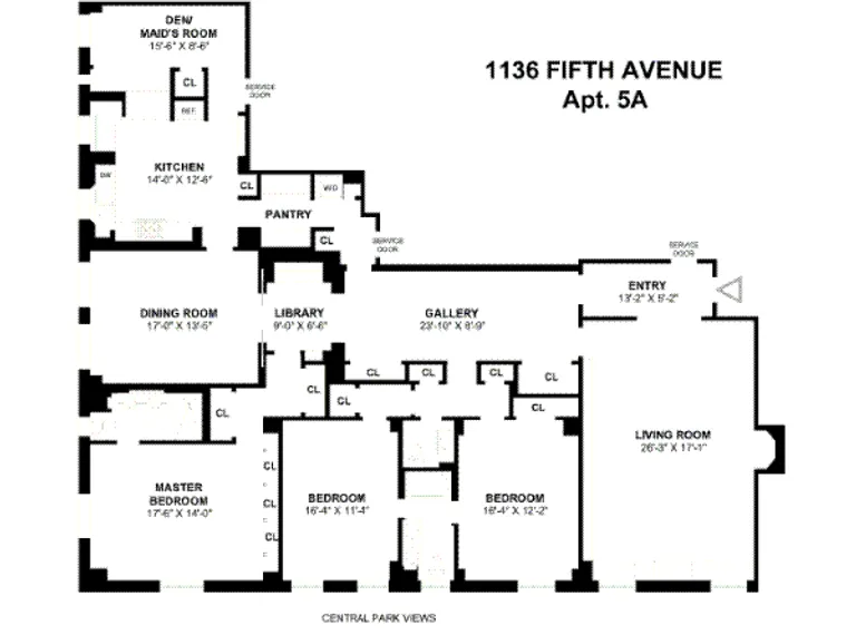 1136 Fifth Avenue, 5A | floorplan | View 7