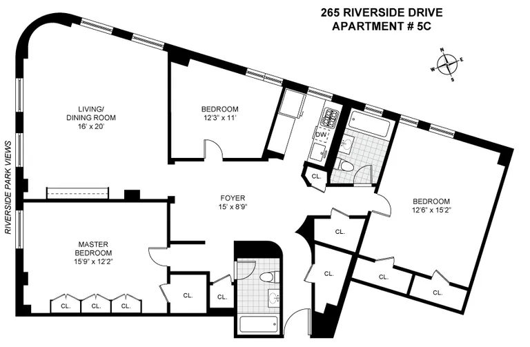 265 Riverside Drive, 5C | floorplan | View 7