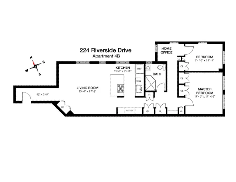 224 Riverside Drive, 4B | floorplan | View 10