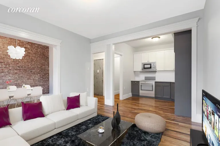 New York City Real Estate | View 1391 Dean Street, 2E | Lovely living room with dining room or home office | View 3