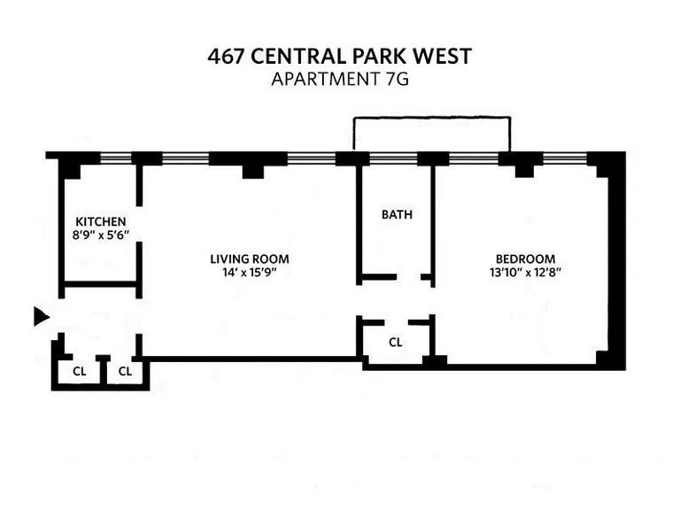 467 Central Park West, 7G | floorplan | View 11