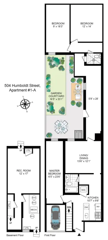504 Humboldt Street , 1R | floorplan | View 9