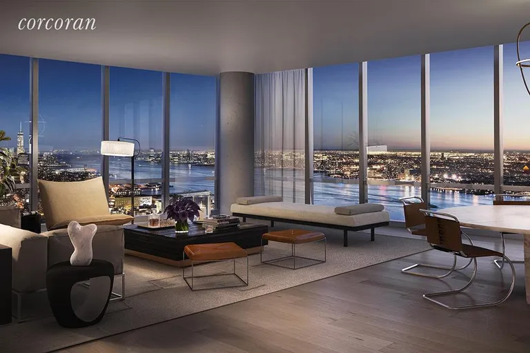 New York City Real Estate | View 15 Hudson Yards, 66B | Loft Residence Living Room | View 3