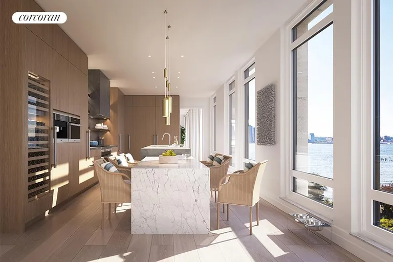 New York City Real Estate | View 70 Vestry Street, 9N | Windowed eat-in Kitchen | View 3