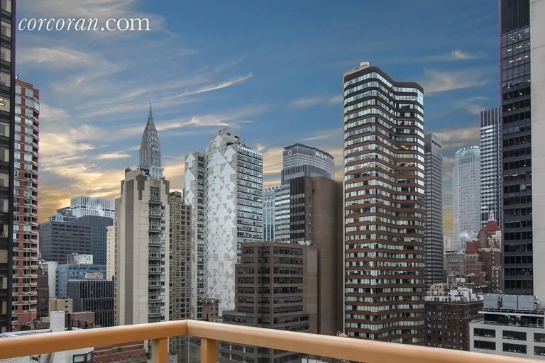 New York City Real Estate | View 250 East 49th Street, 19D | A view from the balcony | View 2