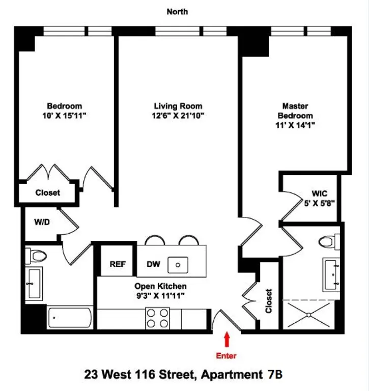 23 West 116th Street, 7B | floorplan | View 8