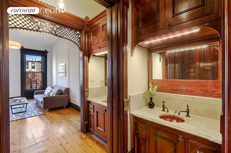 New York City Real Estate | View 131 Lincoln Place | Dressing Area with Original Details | View 12