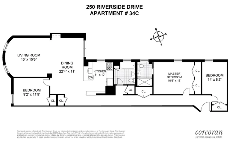 250 Riverside Drive , 34C | floorplan | View 8