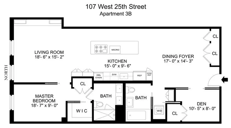 107 West 25th Street, 3B | floorplan | View 7