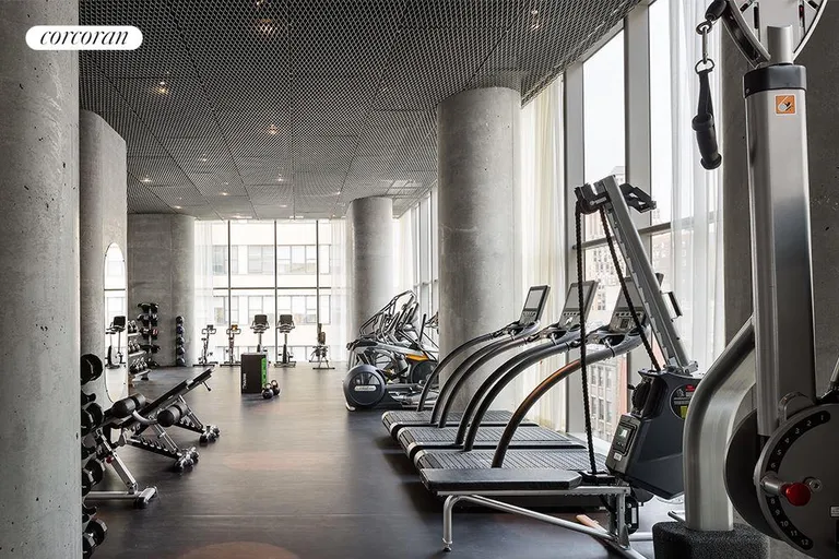 New York City Real Estate | View 56 Leonard Street, 15A EAST | Fitness center with private terrace | View 12