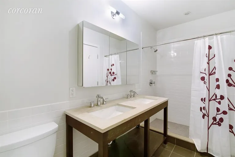 New York City Real Estate | View 365 Bridge Street, 11-A | Ensuite Bathroom with Double Vanity | View 4