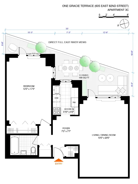 1 Gracie Terrace, 3C | floorplan | View 6