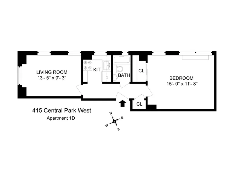 415 Central Park West, 1D | floorplan | View 7