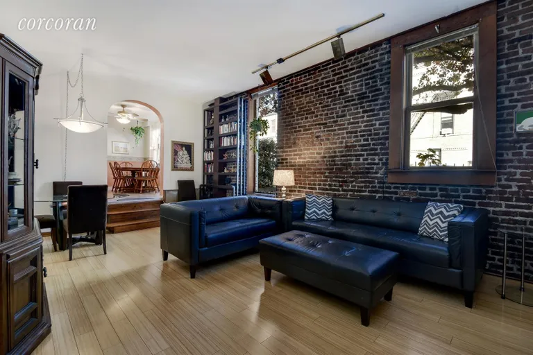 New York City Real Estate | View 329 Vanderbilt Street | Expansive Great Room with Eat In Kitchen Beyond | View 2