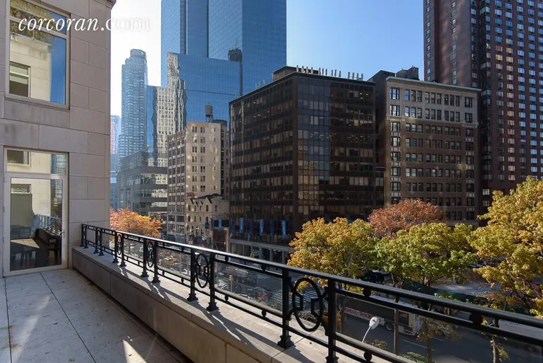 New York City Real Estate | View 15 Central Park West, 6J | Terrace looking south to Columbus Circle | View 8